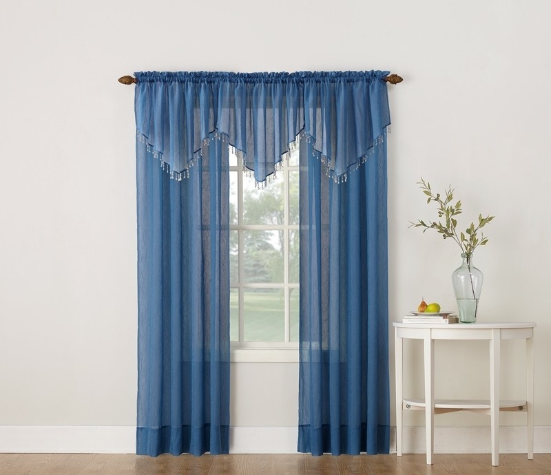 Mardis Solid Color Pointed 51'' Window Valance