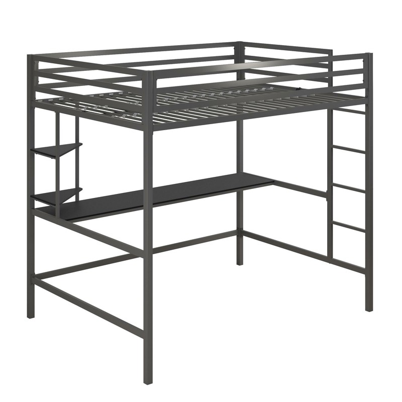 Maxwell Metal Loft Bed with Built-in-Desk by Novogratz