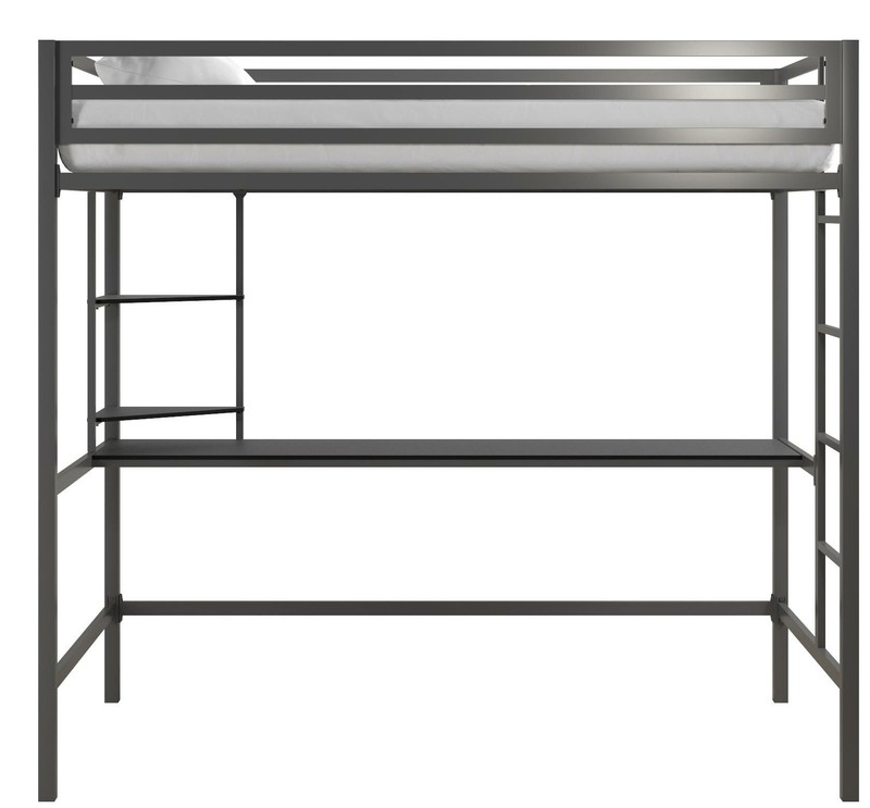 Maxwell Metal Loft Bed with Built-in-Desk by Novogratz