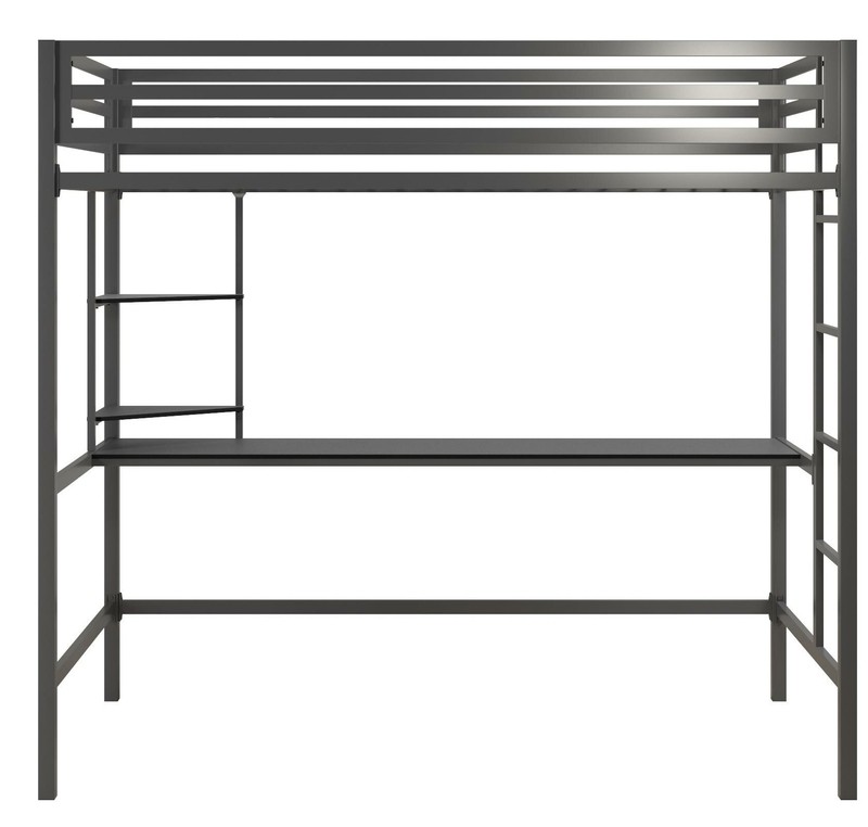 Maxwell Metal Loft Bed with Built-in-Desk by Novogratz