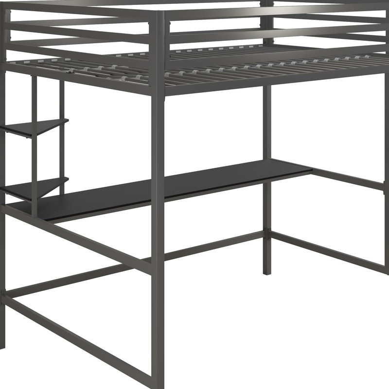 Maxwell Metal Loft Bed with Built-in-Desk by Novogratz