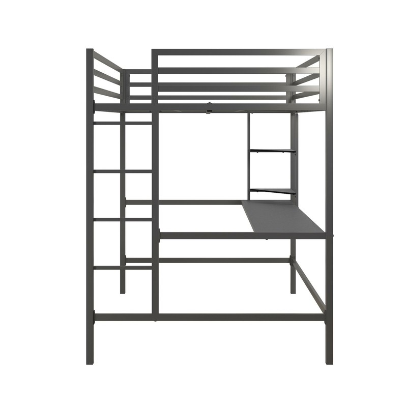 Maxwell Metal Loft Bed with Built-in-Desk by Novogratz