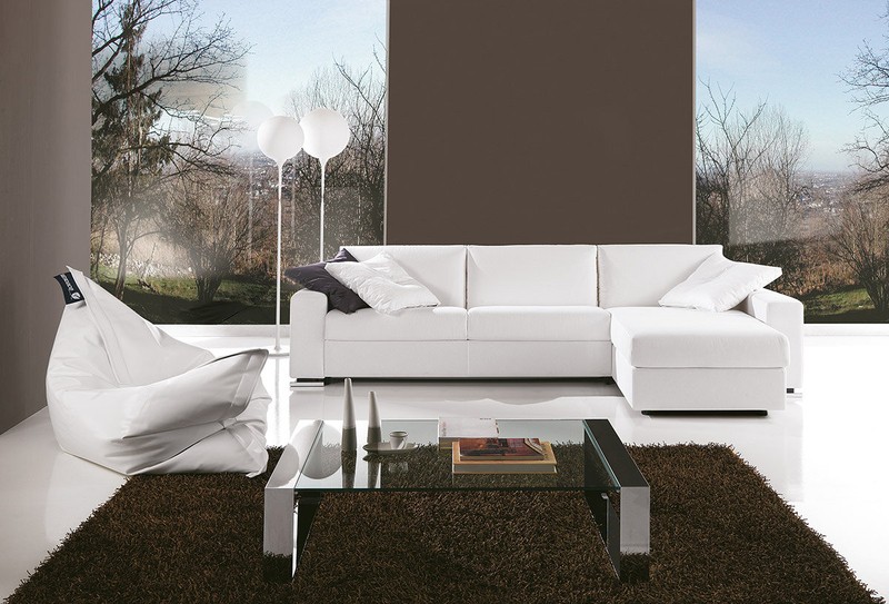 Mercurio 122" Wide Microfiber/Microsuede Right Hand Facing Sleeper Sofa & Chaise