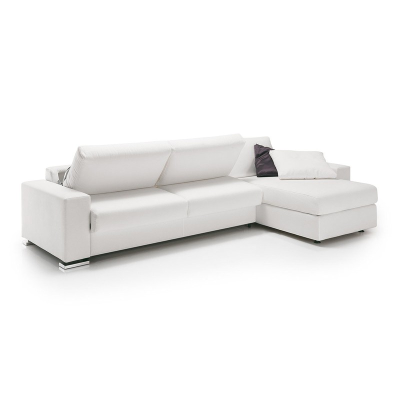 Mercurio 122" Wide Microfiber/Microsuede Right Hand Facing Sleeper Sofa & Chaise