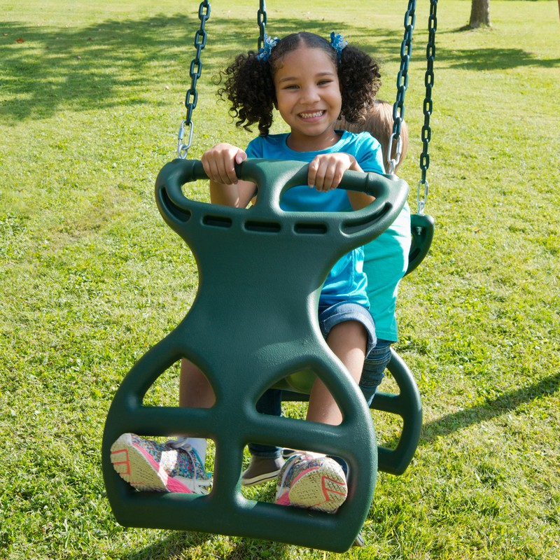 Metal/Plastic Two Person Glider with Chains and Hooks