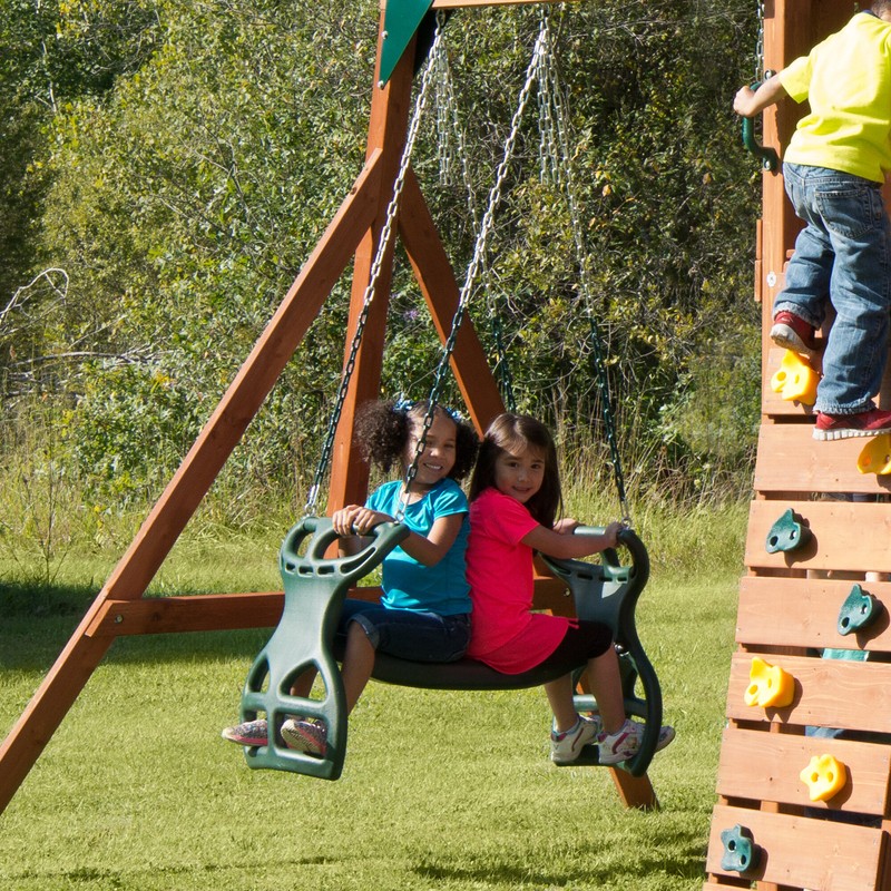 Metal/Plastic Two Person Glider with Chains and Hooks