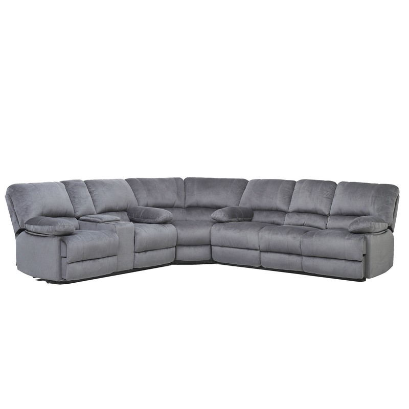 Microfiber/Microsuede Symmetrical Reclining Corner Sectional