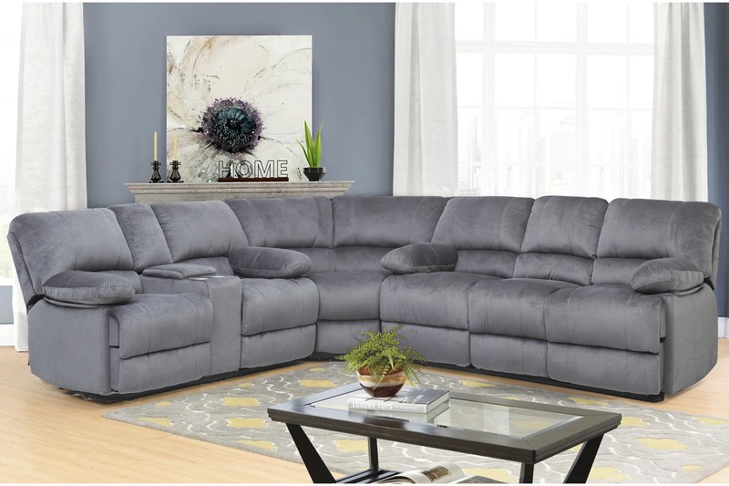 Microfiber/Microsuede Symmetrical Reclining Corner Sectional