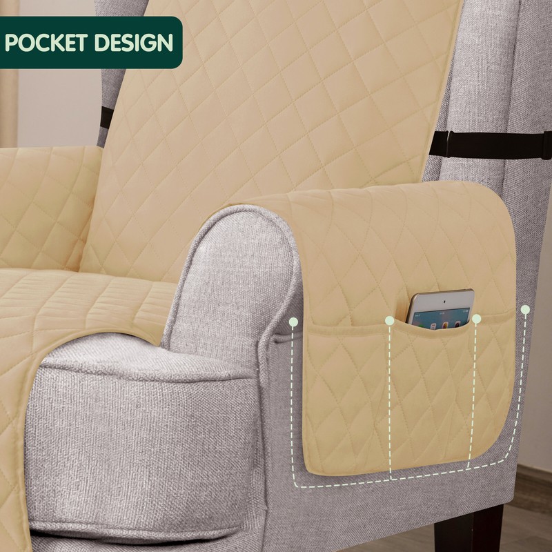Micros Reversible Non-Slip T-Cushion Wingback Slipcover