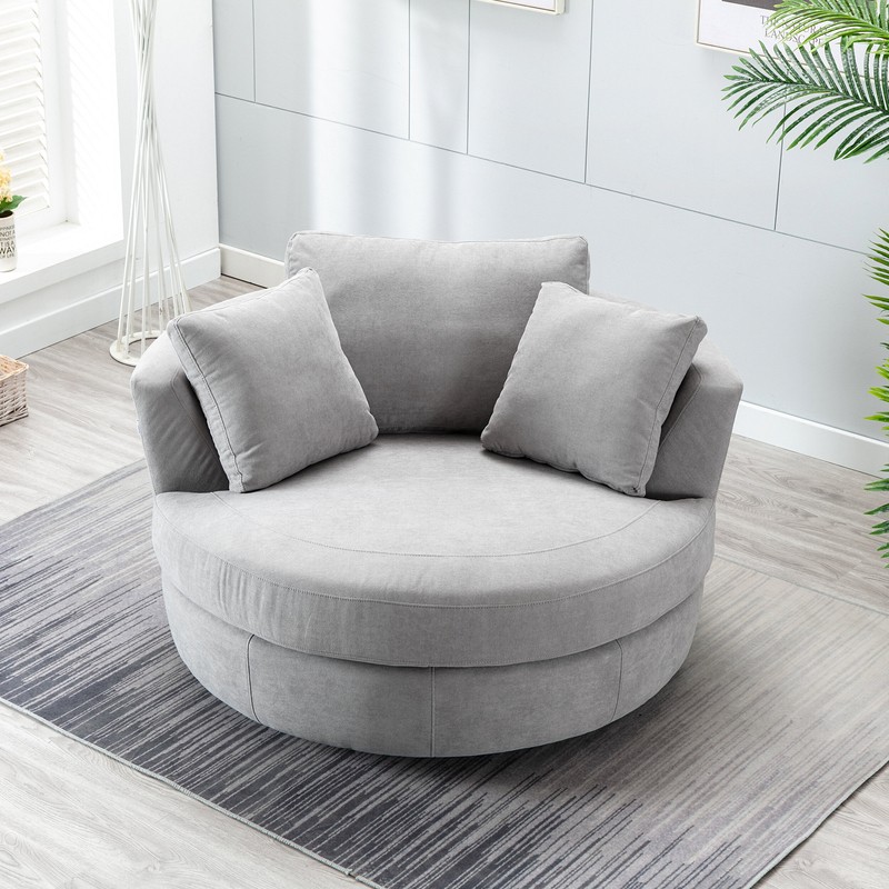 Minorca 52.76'' Wide Swivel Barrel Chair