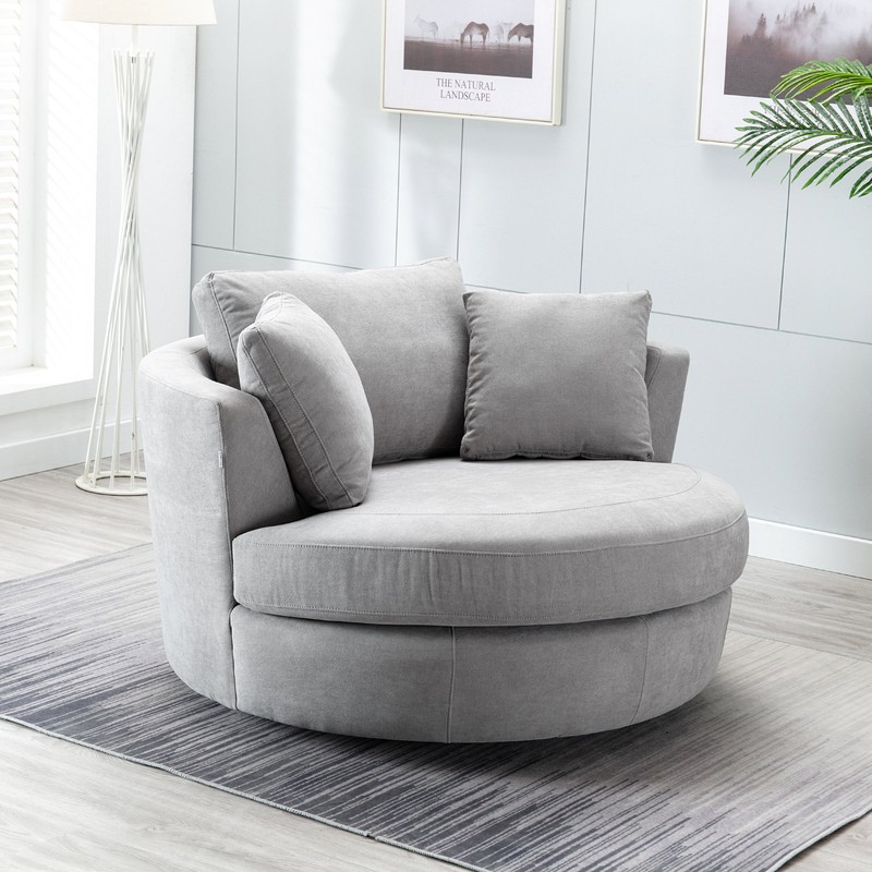 Minorca 52.76'' Wide Swivel Barrel Chair
