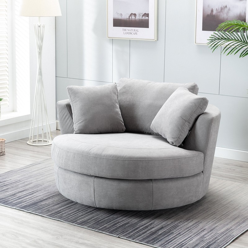 Minorca 52.76'' Wide Swivel Barrel Chair
