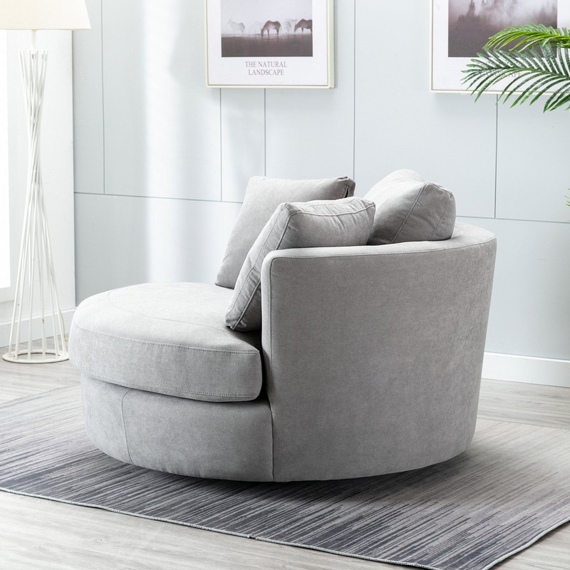 Minorca 52.76'' Wide Swivel Barrel Chair