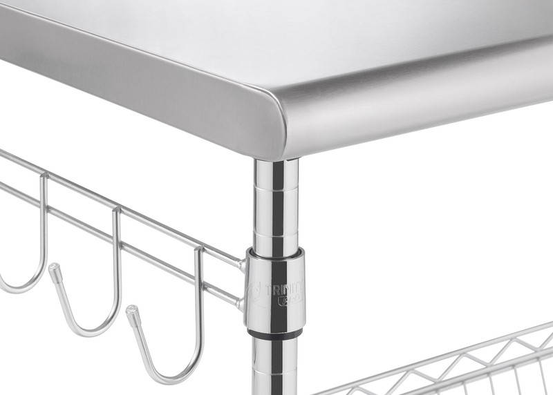 Miriam 38.62'' Wide Rolling Kitchen Cart with Stainless Steel Top