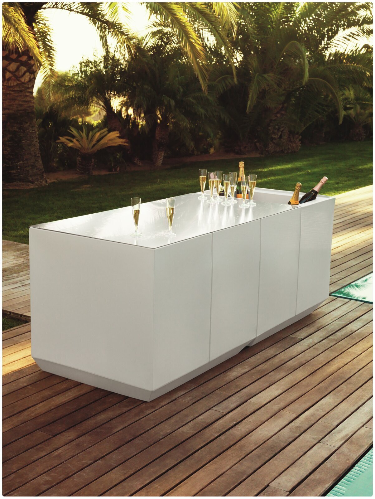 Modern Sleek Simple White Bar Table 