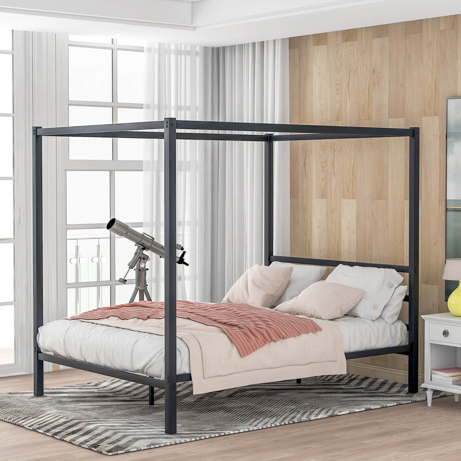 Modern Thick Framed Four Poster Bed 
