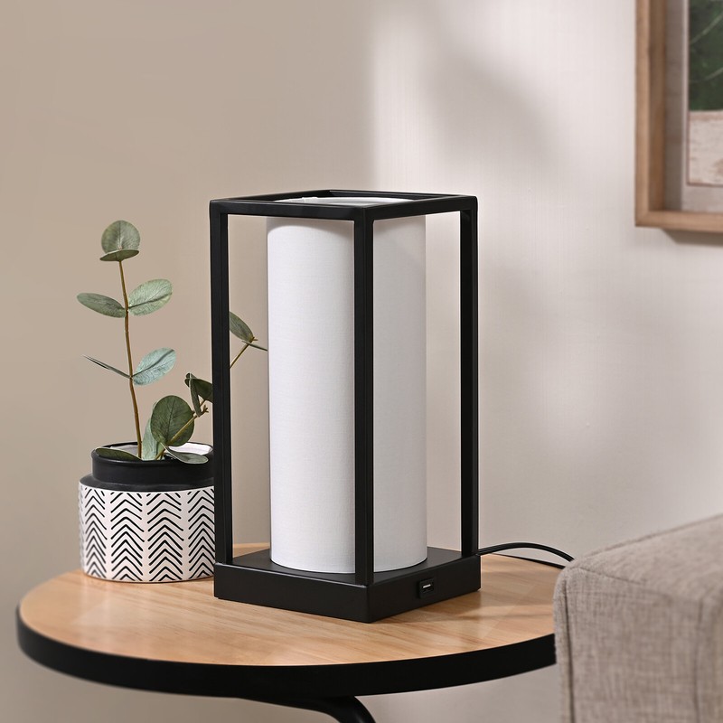 Montego 11.4'' Black Table Lamp with USB