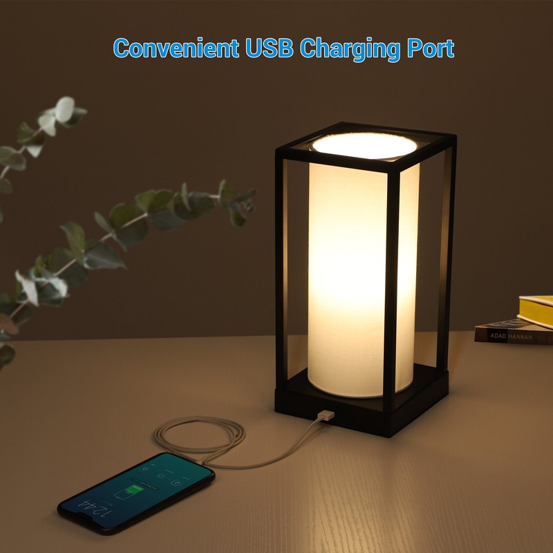 Montego 11.4'' Black Table Lamp with USB