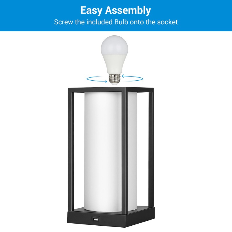 Montego 11.4'' Black Table Lamp with USB