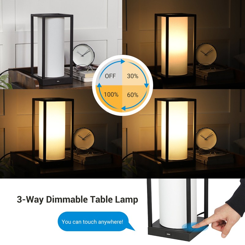Montego 11.4'' Black Table Lamp with USB