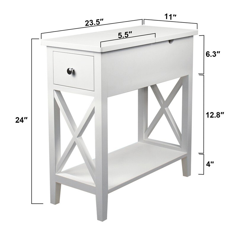 Mooneyham 24'' Tall Tray Top End Table with Storage