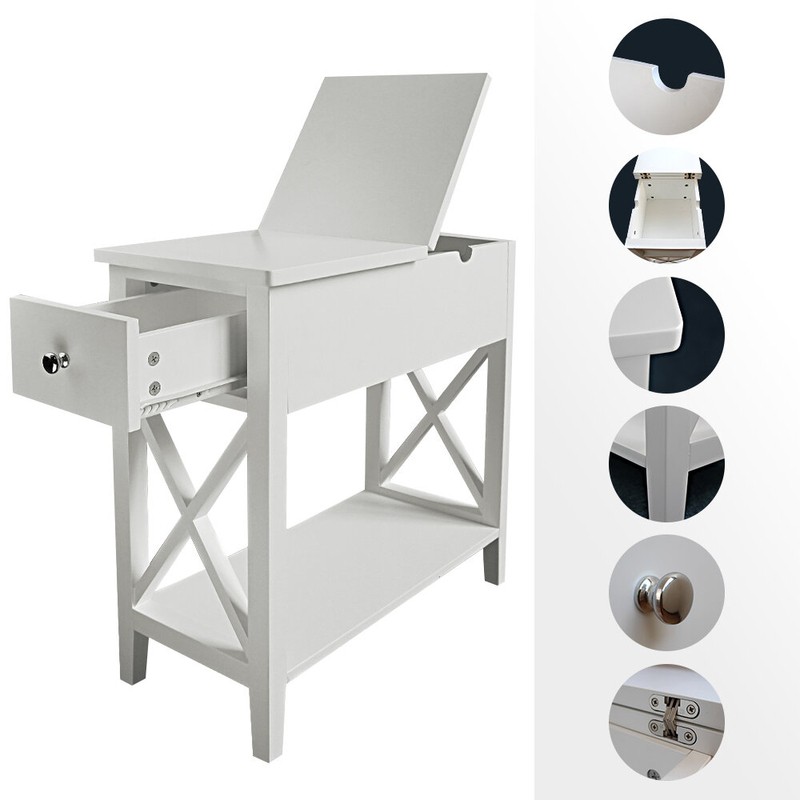 Mooneyham 24'' Tall Tray Top End Table with Storage