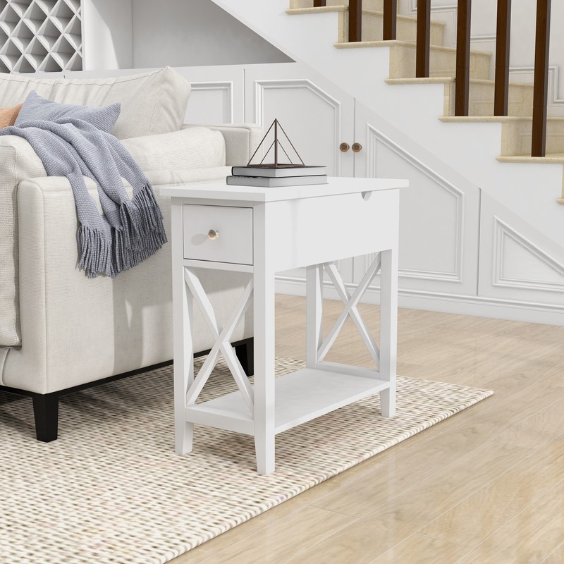 Mooneyham 24'' Tall Tray Top End Table with Storage
