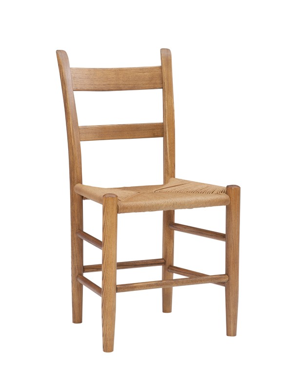 Moore Solid Wood Ladder Back Side Chair in Brown