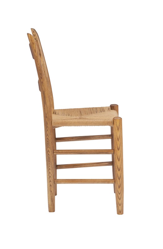 Moore Solid Wood Ladder Back Side Chair in Brown