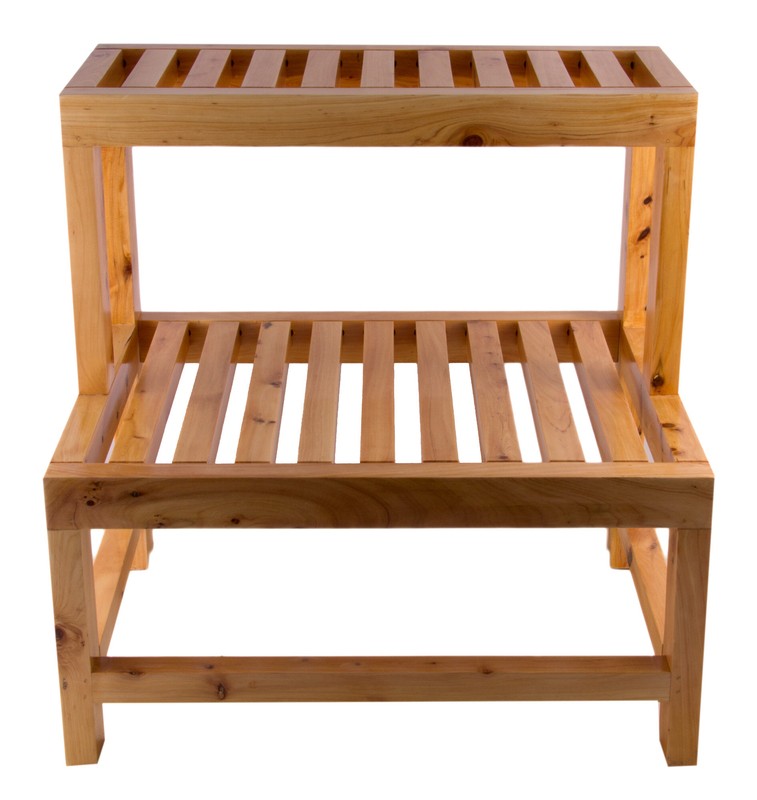 Multi-Purpose 2-Step Wood Step Stool with 550 lb. Load Capacity