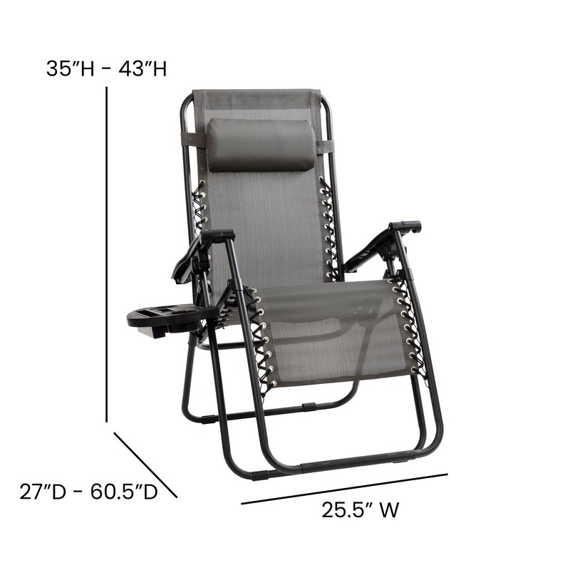 Niko Adjustable Folding Mesh Zero Gravity Recliner Patio Chair