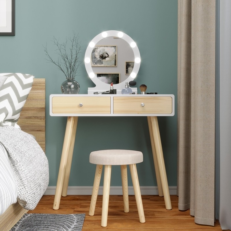 Olivar Vanity Set with Stool and Mirror