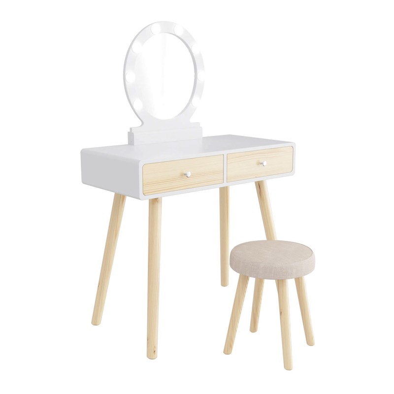 Olivar Vanity Set with Stool and Mirror