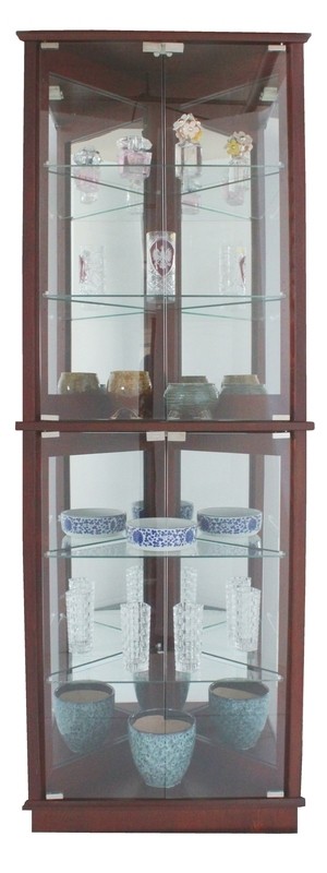 Olivian 26'' Wide Mirrored Back Curio Cabinet with Lighting
