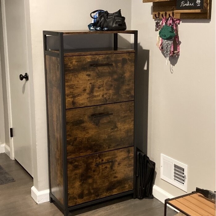 Open 18 Pair Shoe Storage Cabinet