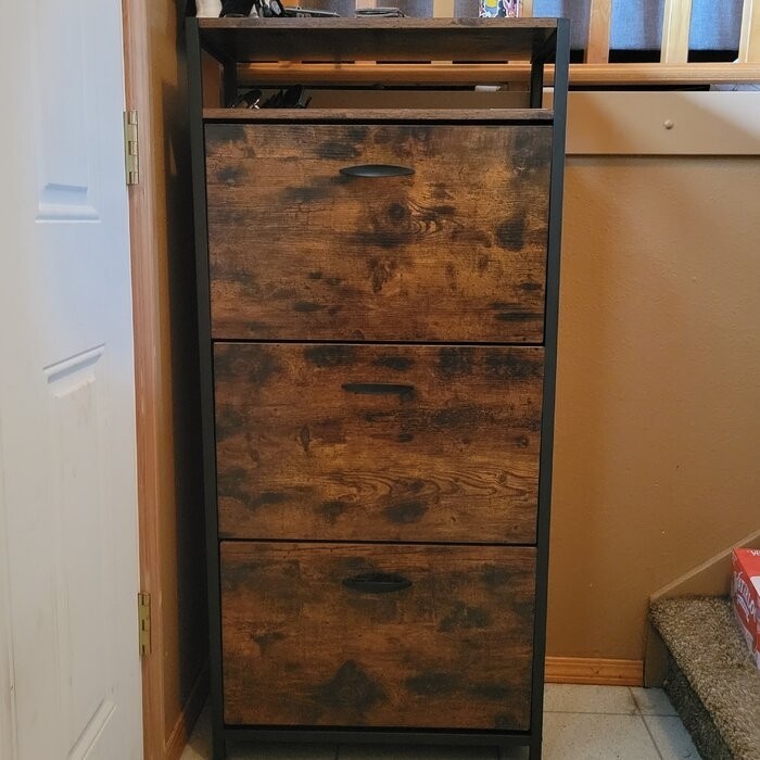 Open 18 Pair Shoe Storage Cabinet