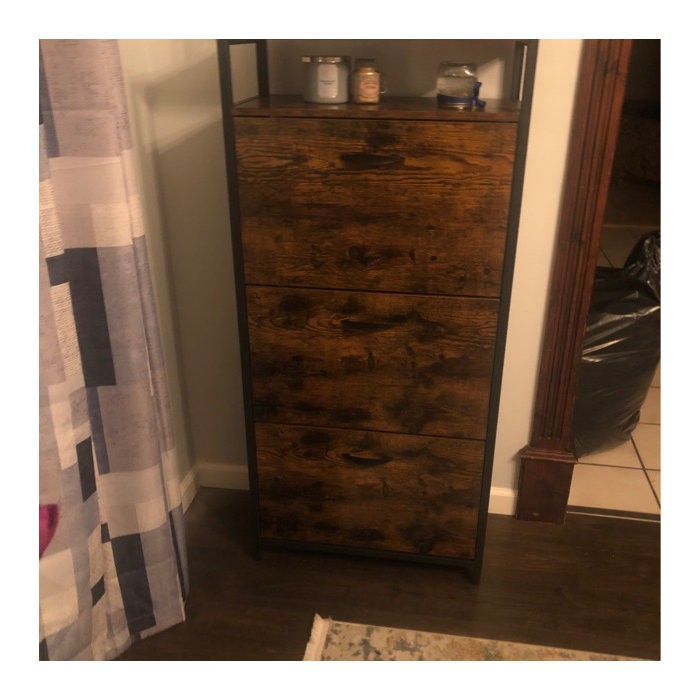 Open 18 Pair Shoe Storage Cabinet