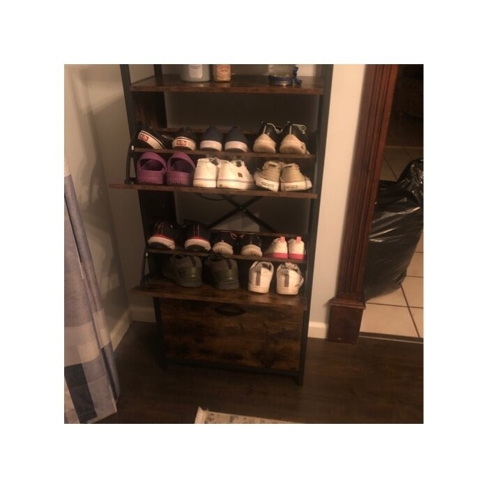 Open 18 Pair Shoe Storage Cabinet