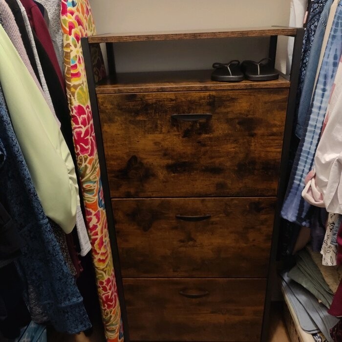 Open 18 Pair Shoe Storage Cabinet