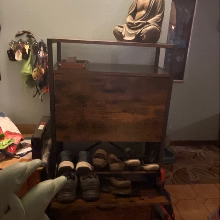 Open 18 Pair Shoe Storage Cabinet