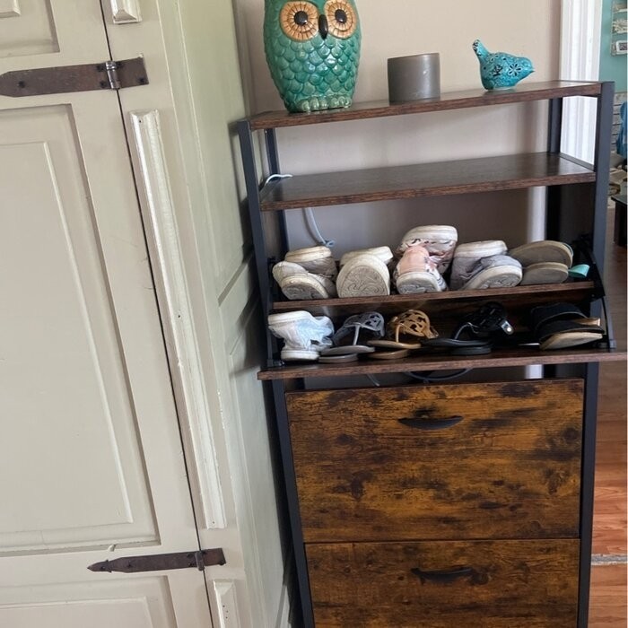 Open 18 Pair Shoe Storage Cabinet