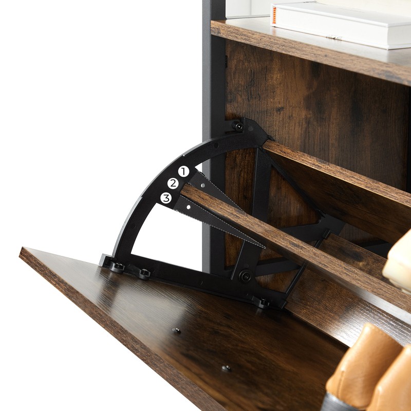 Open 18 Pair Shoe Storage Cabinet