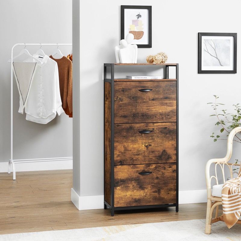 Open 18 Pair Shoe Storage Cabinet