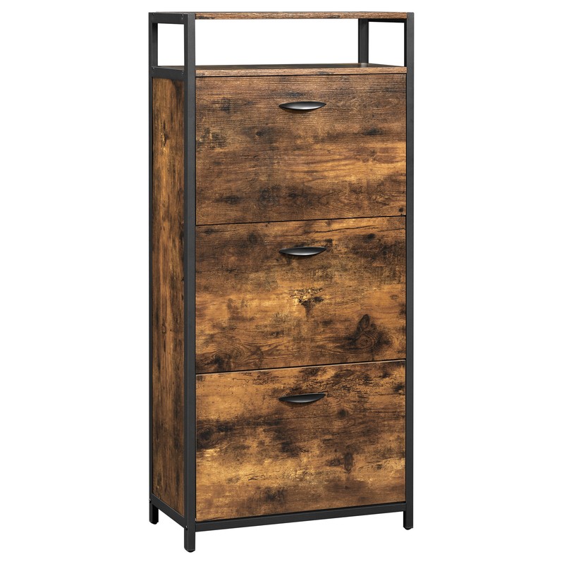 Open 18 Pair Shoe Storage Cabinet