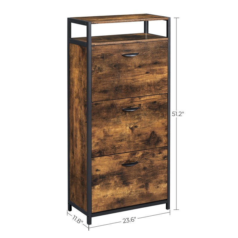 Open 18 Pair Shoe Storage Cabinet