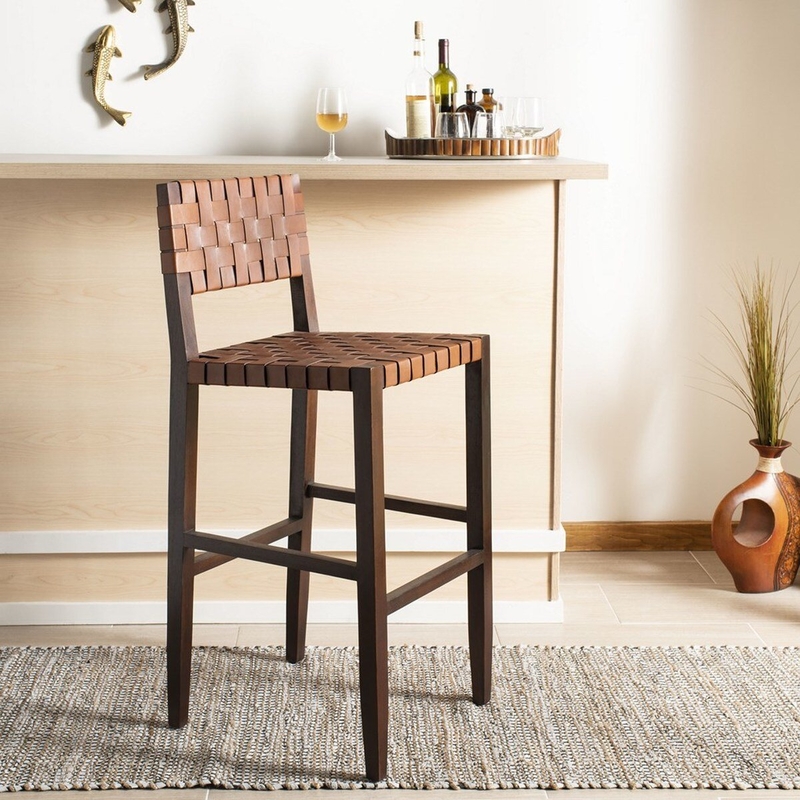Oronogo Woven Leather Counter Stool
