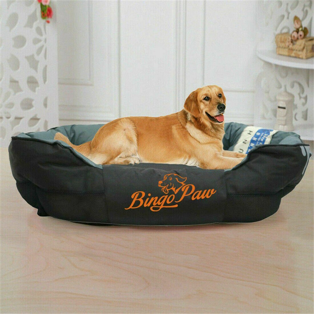 BingoPaw Dog Bed Sofa Large Dog Bed with Bolster and Removable Cover for Huge,Large Dogs Rectangle Washable Huge Dog Bed