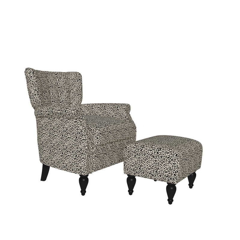 animal print chair with ottoman