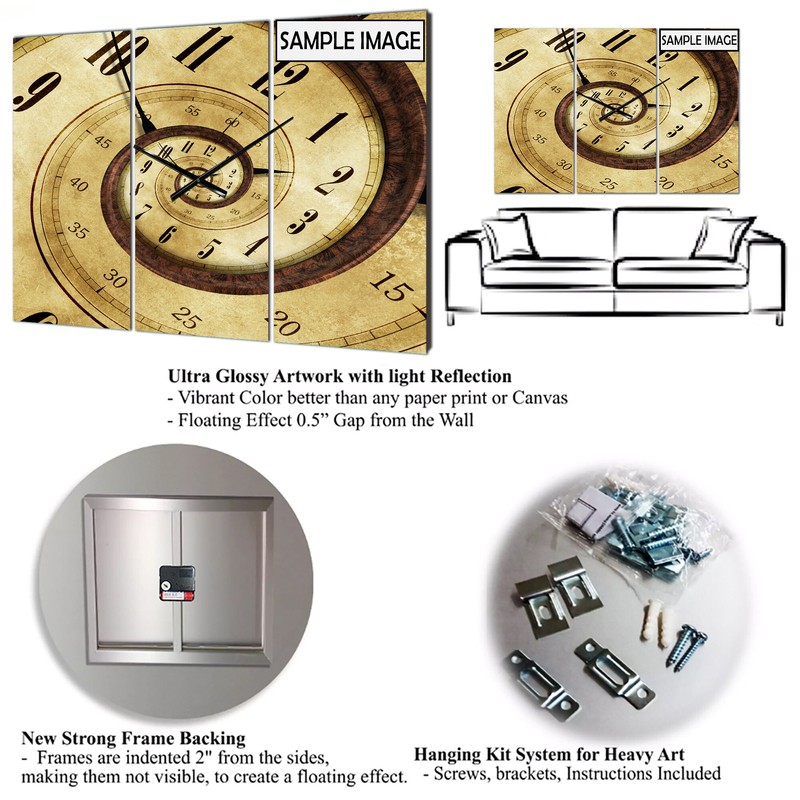 Oversized Canion Glam Metal Wall Clock