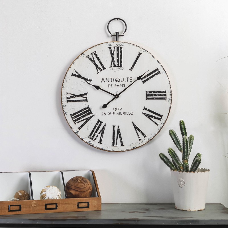 Oversized Jamel Round Metal with Top Loop 24.21" Wall Clock